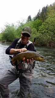 Host Rok and Brown trout, Slovenia fly fishing